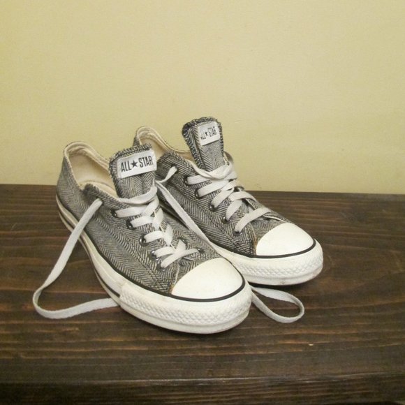 Converse Other - Converse All Star Classic Low Top Black & White Tweed Sneakers Shoes sz W 9 M 7
